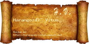 Harangozó Vitus névjegykártya